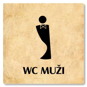 WC muži, 100x100mm, pergamen, Nevada